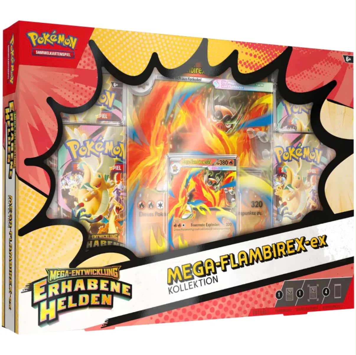 Pokemon TCG - Mega-Entwicklung 02.5: Erhabene Helden Mega-Flambirex EX Kollektion - Deutsch