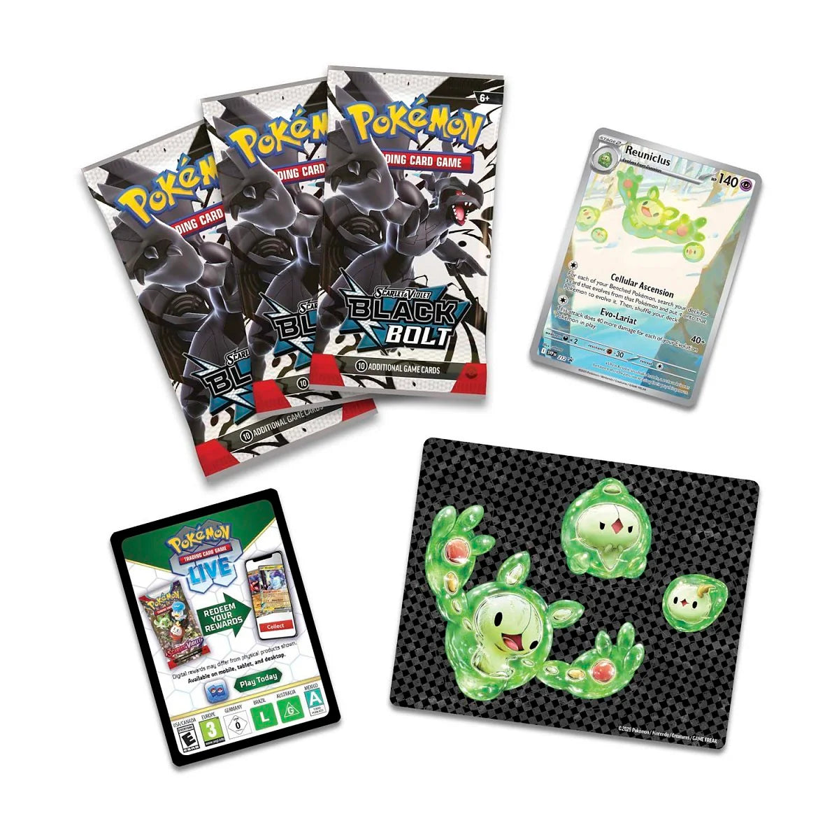 Pokemon TCG Scarlet & Violet SV10.5 White Flare Tech Sticker Blister Pack – 3 Packs (englisch)
